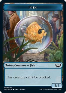 Fish // Dog Double-Sided Token 4 // 10 card from Streets of New Capenna