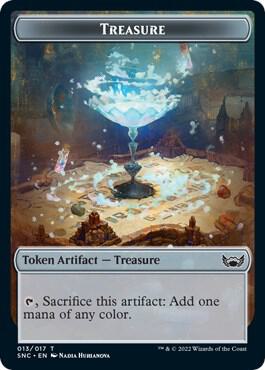 Treasure (013) // Wizard Double-Sided Token 13 // 5 card from Streets of New Capenna