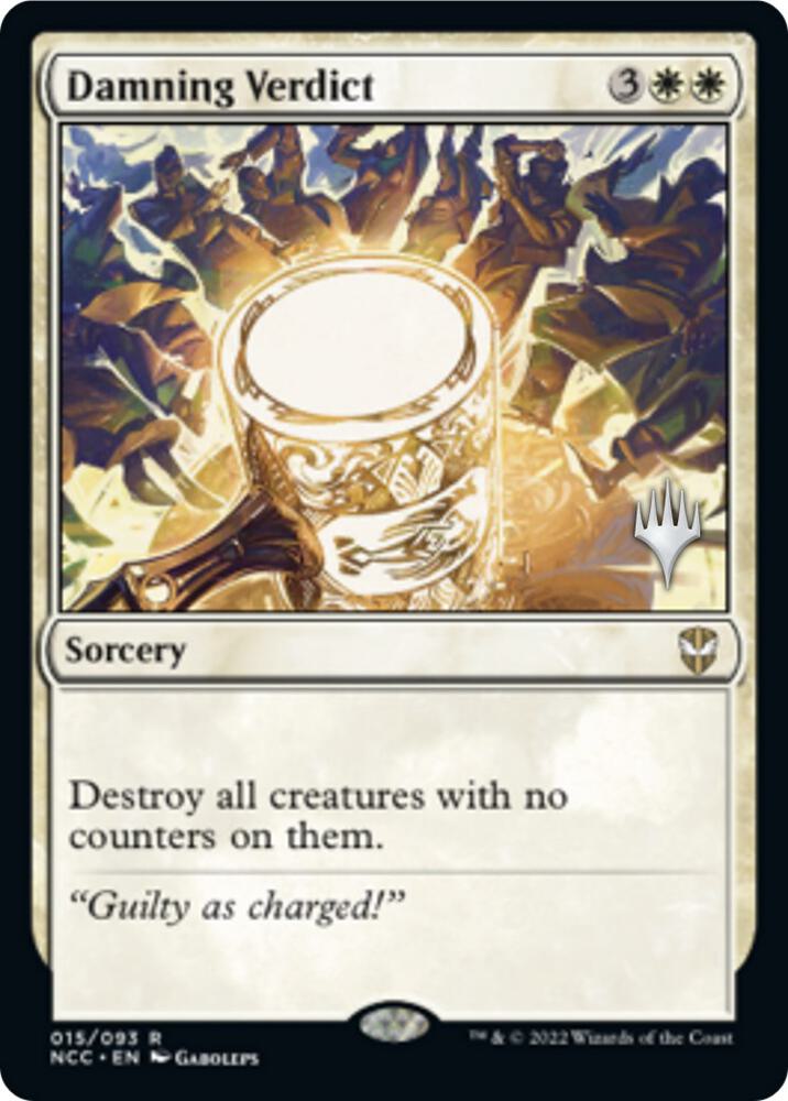 Damning Verdict 15 card from Promo Pack: Streets of New Capenna