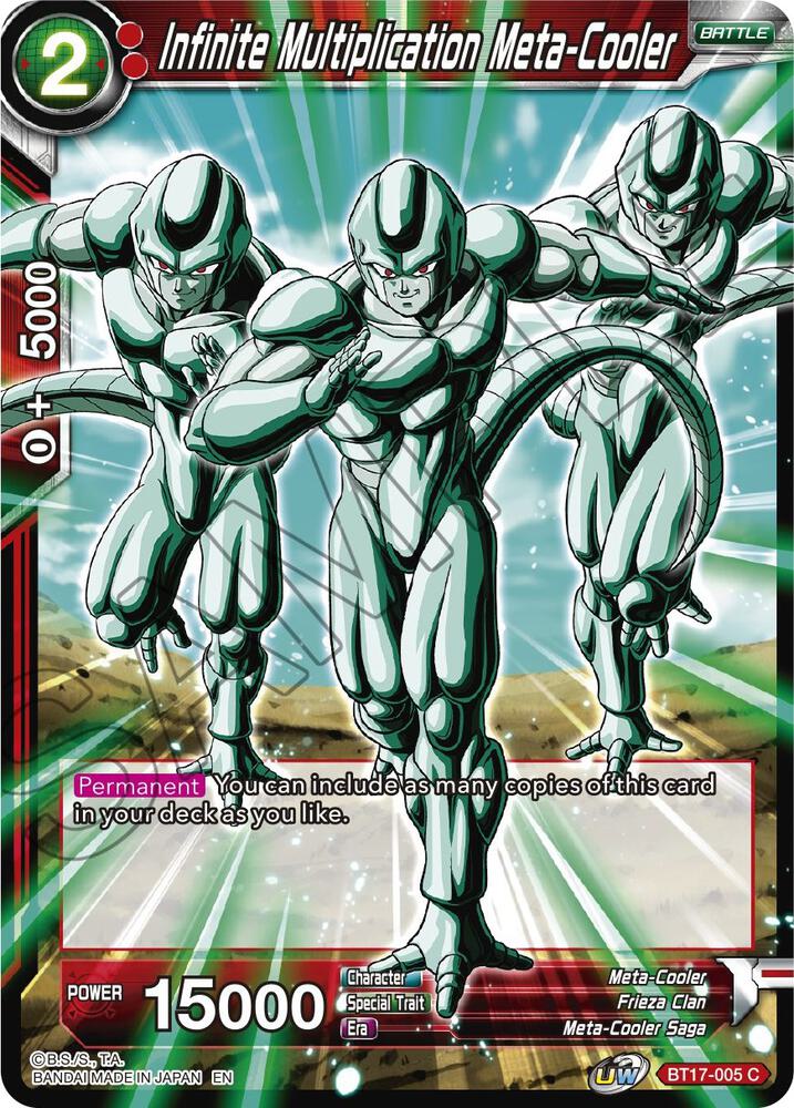 Infinite Multiplication Meta-Cooler BT17-005 card from Ultimate Squad