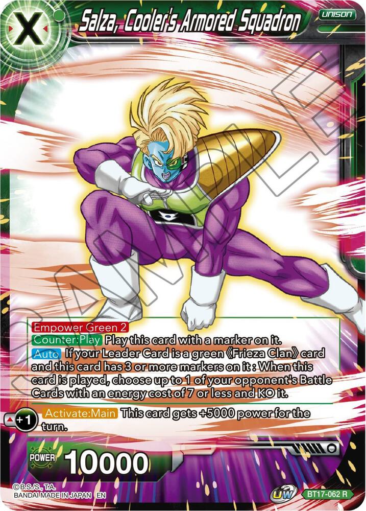 Salza, Cooler's Armored Squadron BT17-062 card from Ultimate Squad