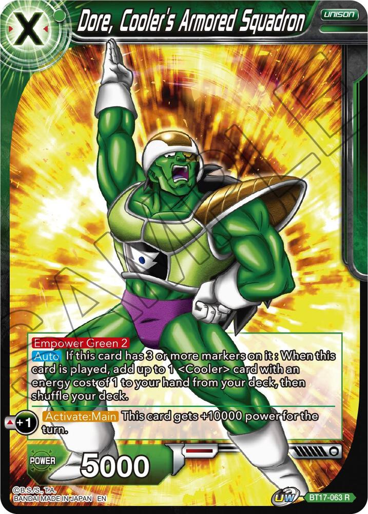 Dore, Cooler's Armored Squadron BT17-063 card from Ultimate Squad