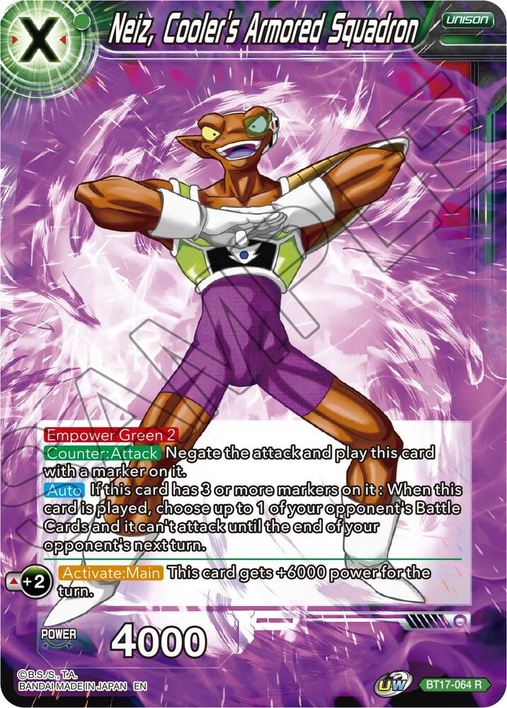 Neiz, Cooler's Armored Squadron BT17-064 card from Ultimate Squad
