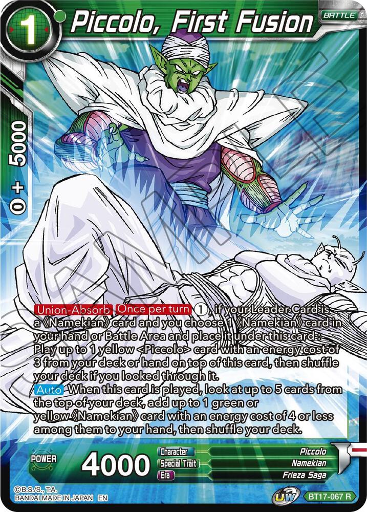 Piccolo, First Fusion BT17-067 card from Ultimate Squad