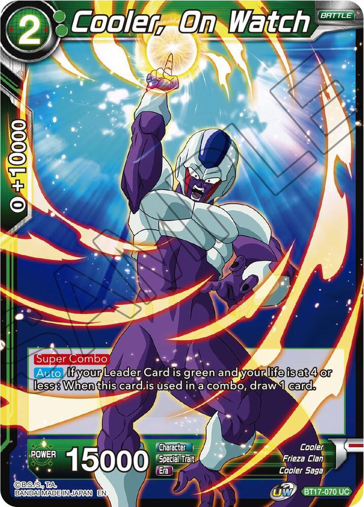 Cooler, On Watch BT17-070 card from Ultimate Squad