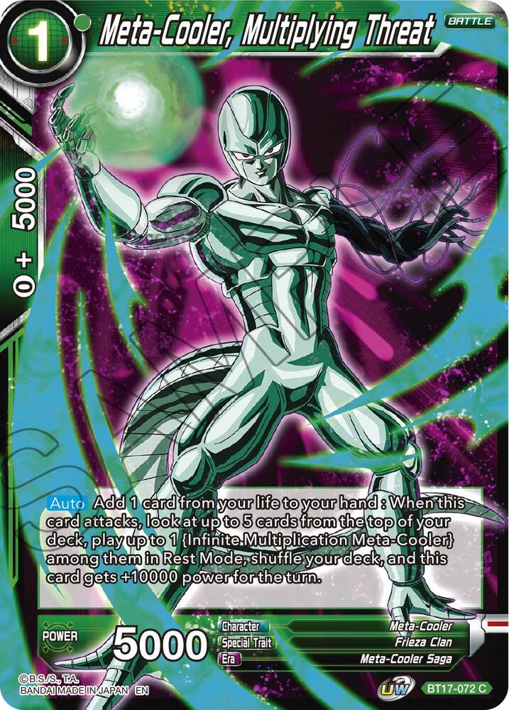 Meta-Cooler, Multiplying Threat BT17-072 card from Ultimate Squad