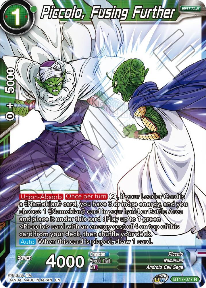 Piccolo, Fusing Further BT17-077 card from Ultimate Squad