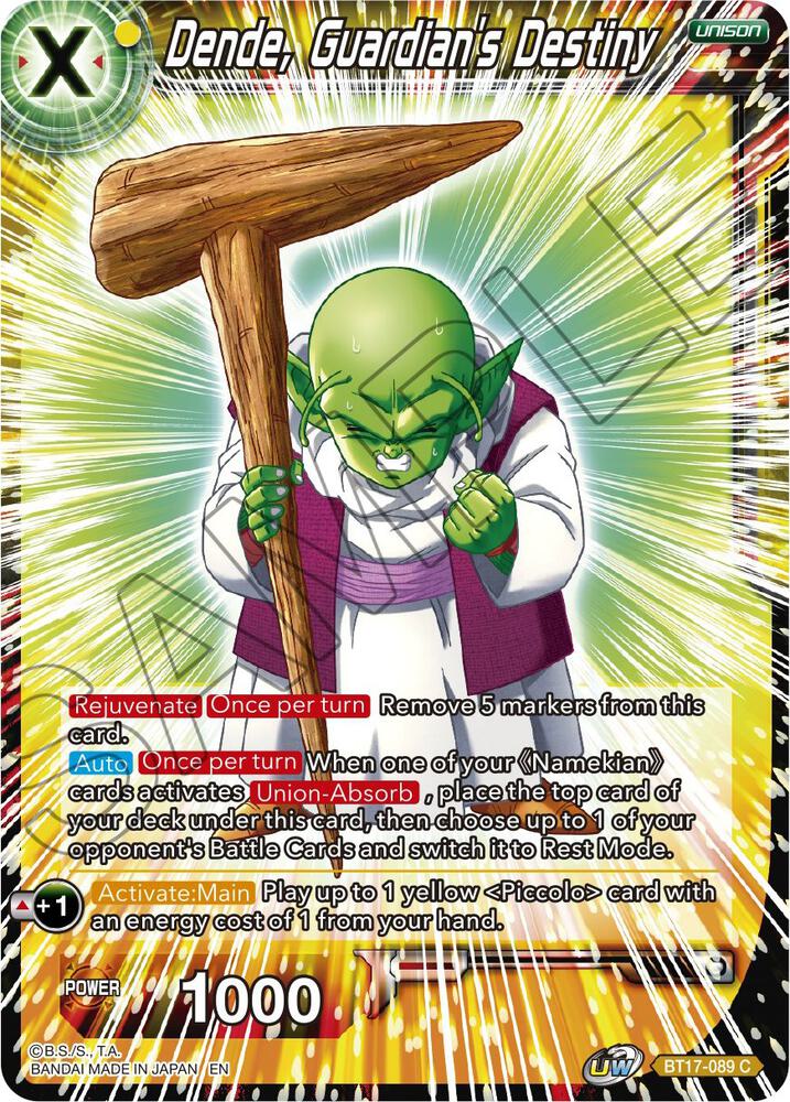Dende, Guardian's Destiny BT17-089 card from Ultimate Squad