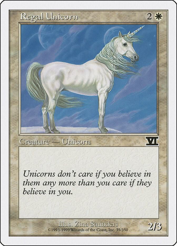 Regal Unicorn 35 card from Classic Sixth Edition