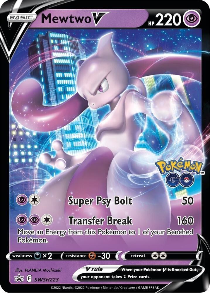 Mewtwo V SWSH223 card from SWSH: Sword & Shield Promo Cards