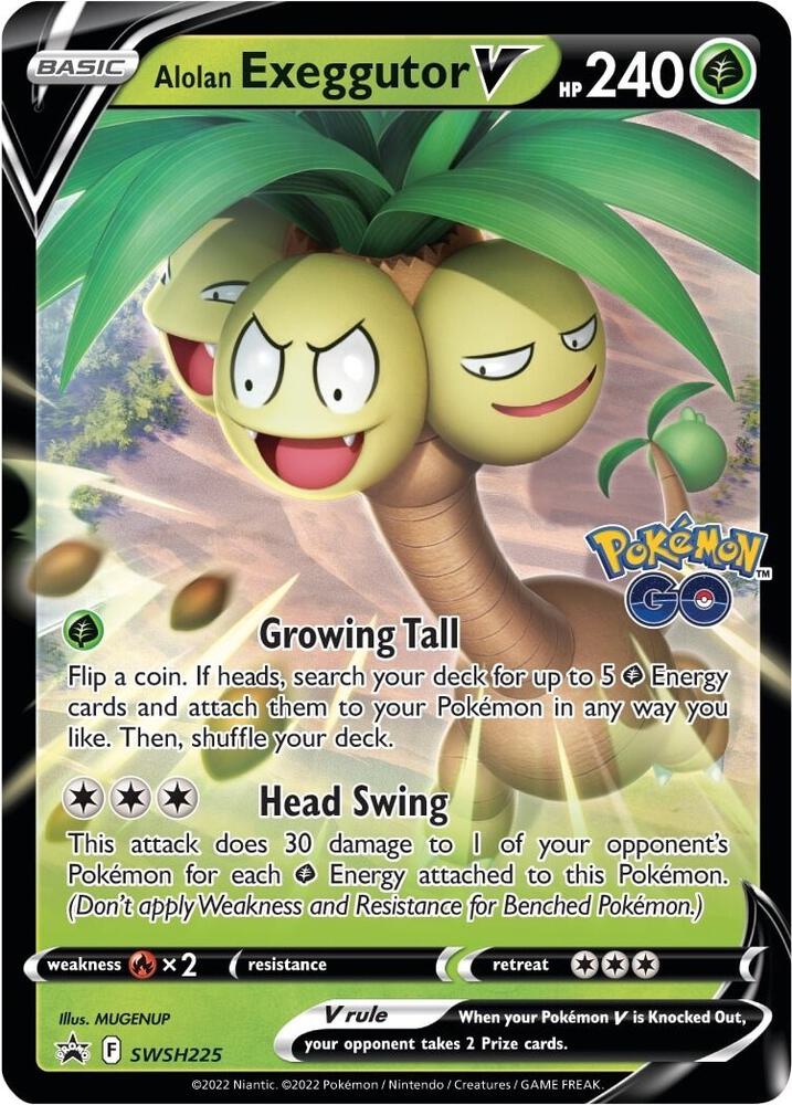Alolan Exeggutor V SWSH225 card from SWSH: Sword & Shield Promo Cards