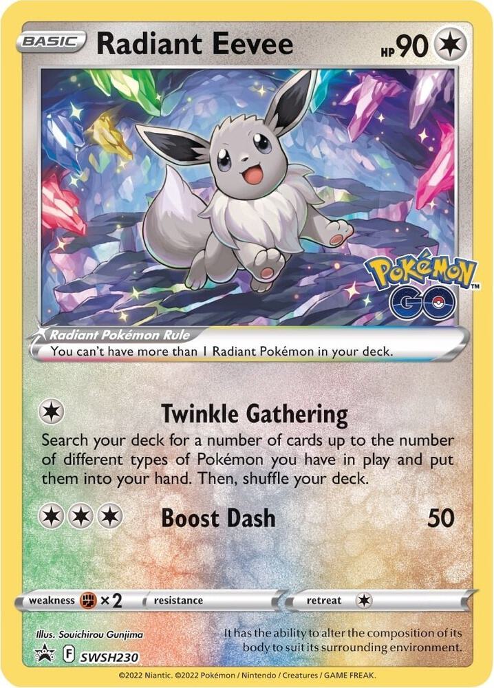 Radiant Eevee SWSH230 card from SWSH: Sword & Shield Promo Cards