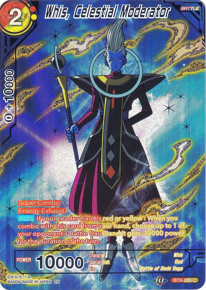 Whis, Celestial Moderator BT9-096 card from Collector's Selection Vol. 2