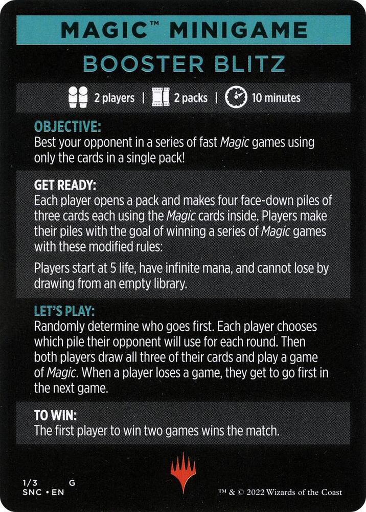Magic Minigame: Booster Blitz 1 card from Streets of New Capenna