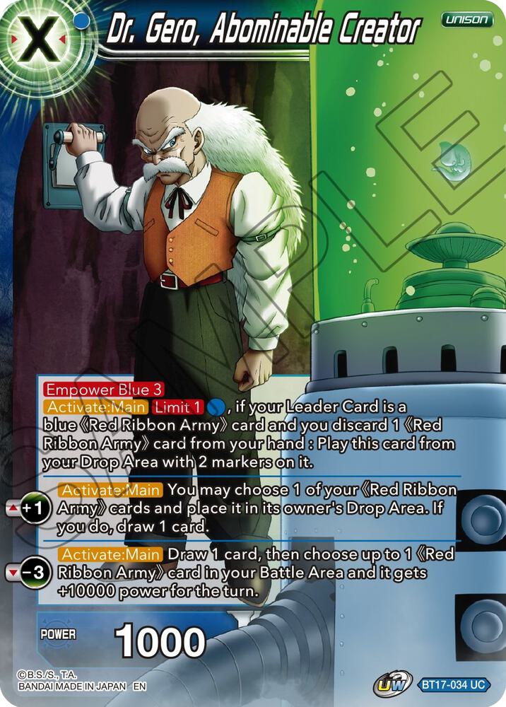 Dr. Gero, Abominable Creator BT17-034 card from Ultimate Squad