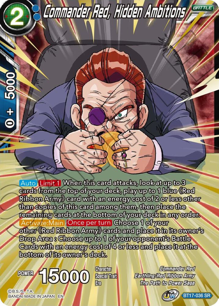 Commander Red, Hidden Ambitions BT17-036 card from Ultimate Squad
