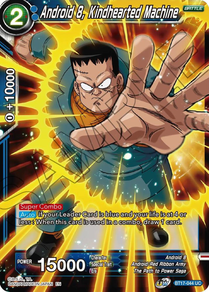 Android 8, Kindhearted Machine BT17-044 card from Ultimate Squad