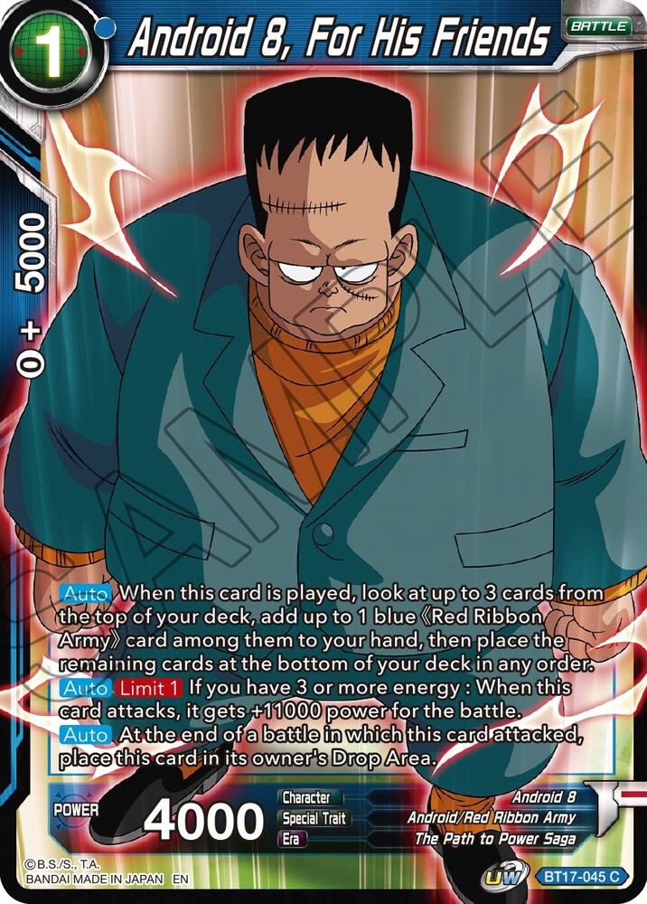 Android 8, For His Friends BT17-045 card from Ultimate Squad