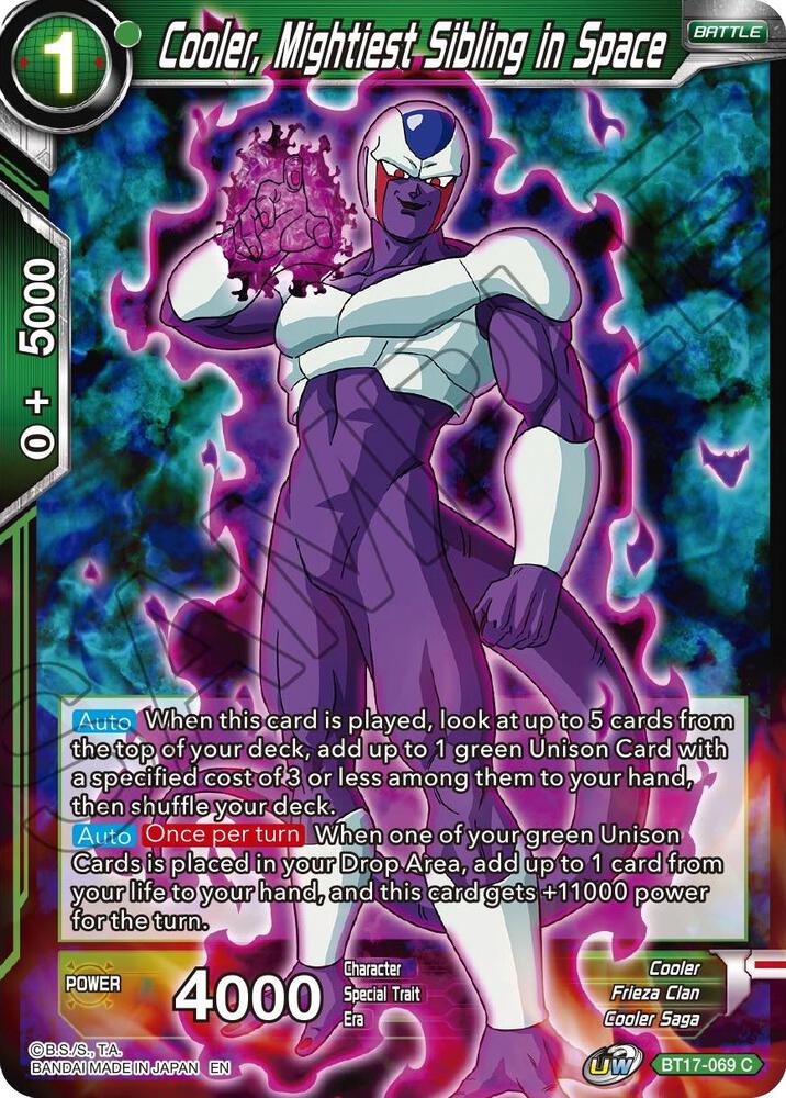 Cooler, Mightiest Sibling in Space BT17-069 card from Ultimate Squad