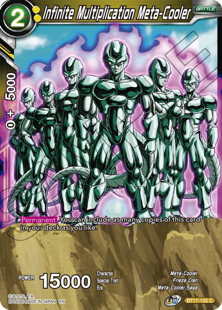 Infinite Multiplication Meta-Cooler BT17-105 card from Ultimate Squad