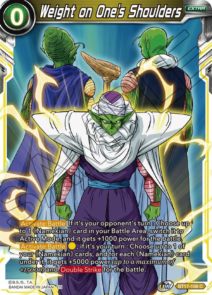 Weight on One's Shoulders BT17-106 card from Ultimate Squad