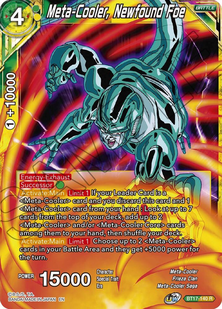 Meta-Cooler, Newfound Foe BT17-140 card from Ultimate Squad