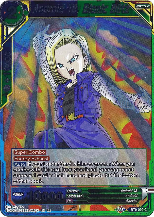 Android 18, Bionic Blitz BT9-099 card from Expansion Deck Box Set 20: Ultimate Deck 2022