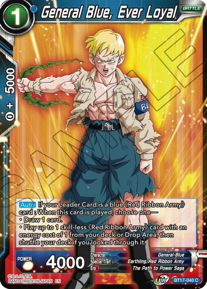 General Blue, Ever Loyal BT17-040 card from Ultimate Squad