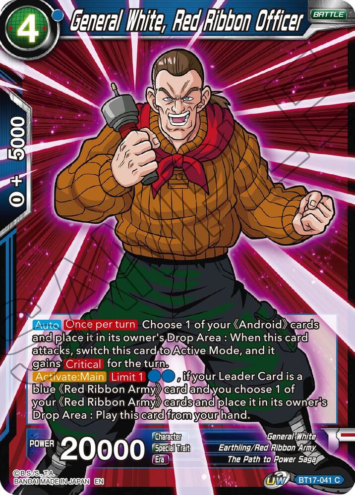 General White, Red Ribbon Officer BT17-041 card from Ultimate Squad