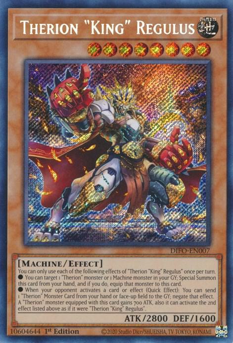 Therion "King" Regulus DIFO-EN007 card from Dimension Force