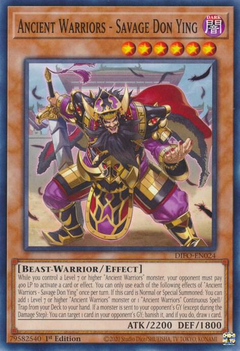 Ancient Warriors - Savage Don Ying DIFO-EN024 card from Dimension Force