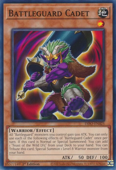 Battleguard Cadet DIFO-EN025 card from Dimension Force