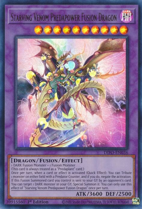 Starving Venom Predapower Fusion Dragon DIFO-EN036 card from Dimension Force