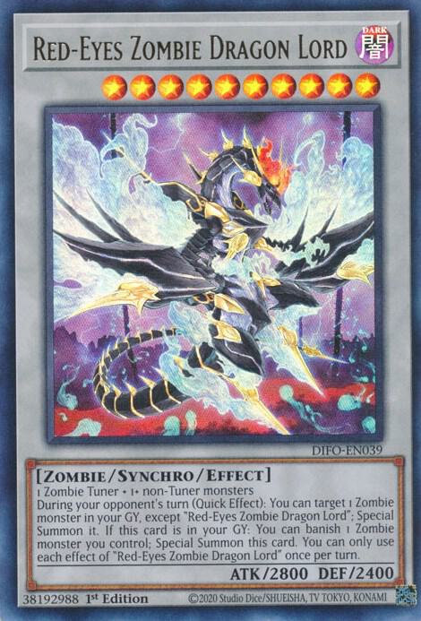 Red-Eyes Zombie Dragon Lord DIFO-EN039 card from Dimension Force