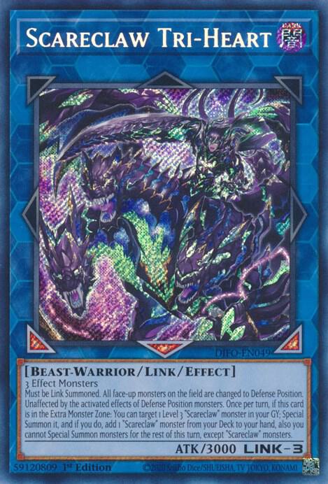 Scareclaw Tri-Heart DIFO-EN049 card from Dimension Force