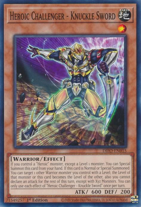 Heroic Challenger - Knuckle Sword DIFO-EN015 card from Dimension Force