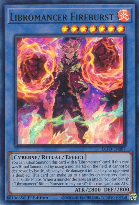 Libromancer Fireburst DIFO-EN087 card from Dimension Force
