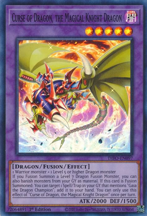 Curse of Dragon, the Magical Knight Dragon DIFO-EN097 card from Dimension Force