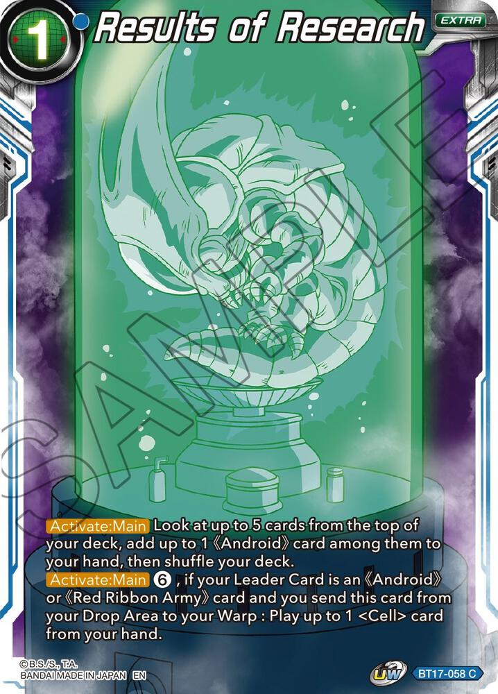 Results of Research BT17-058 card from Ultimate Squad