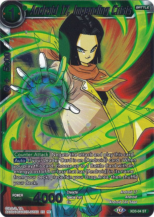 Android 17, Impending Crisis (Silver Foil) XD3-04 card from Expansion Deck Box Set 20: Ultimate Deck 2022