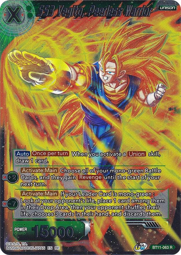 SS3 Vegito, Peerless Warrior (Silver Foil) BT11-063 card from Expansion Deck Box Set 20: Ultimate Deck 2022