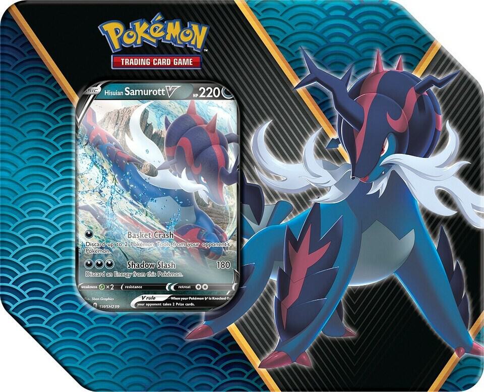 Divergent Powers Tin [Hisuian Samurott V] card from Miscellaneous Cards & Products