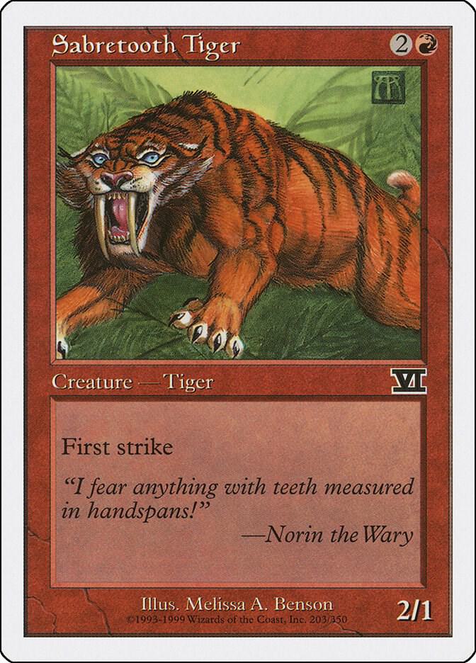 Sabretooth Tiger 203 card from Classic Sixth Edition