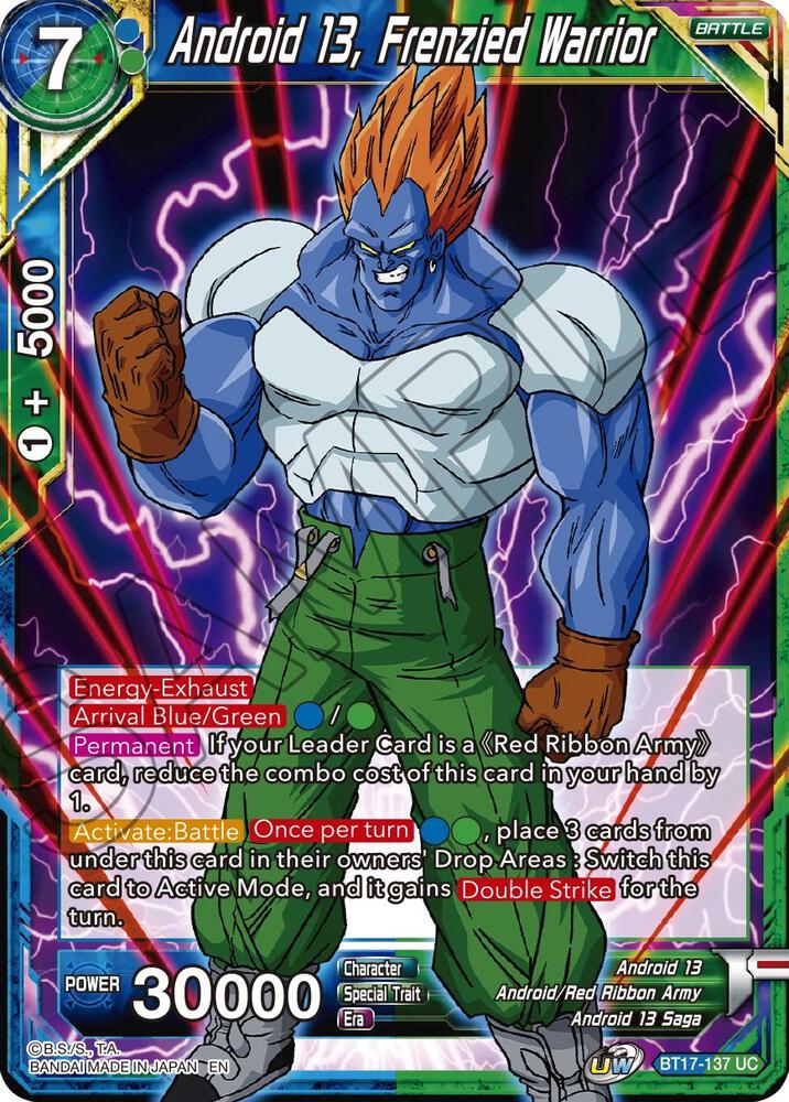 Android 13, Frenzied Warrior BT17-137 card from Ultimate Squad