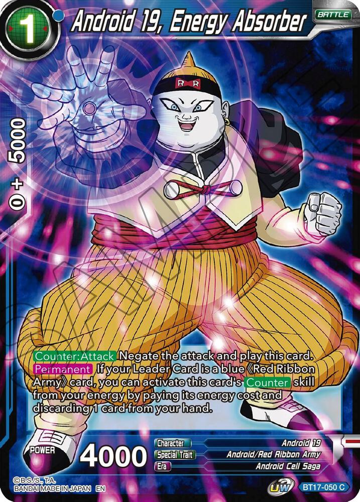 Android 19, Energy Absorber BT17-050 card from Ultimate Squad