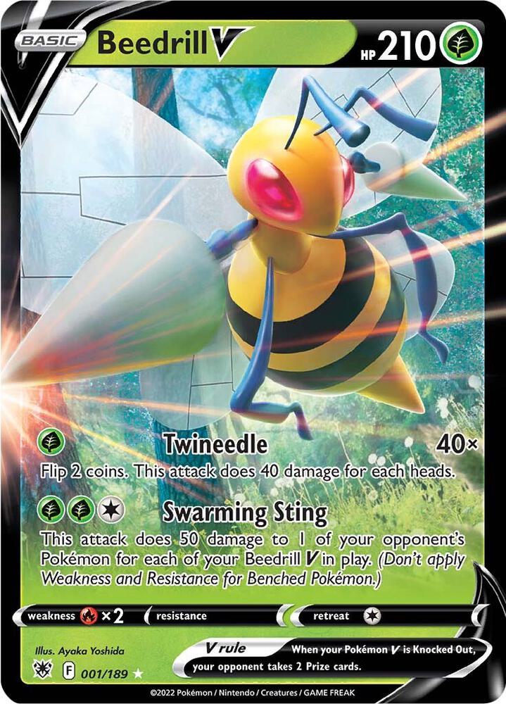 Beedrill V 001/189 card from SWSH10: Astral Radiance