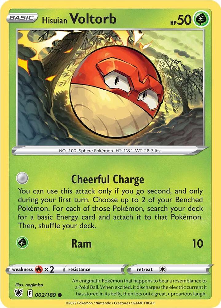 Hisuian Voltorb 002/189 card from SWSH10: Astral Radiance