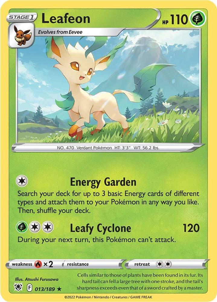 Leafeon 013/189 card from SWSH10: Astral Radiance