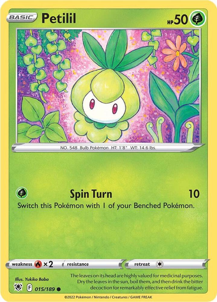 Petilil 015/189 card from SWSH10: Astral Radiance