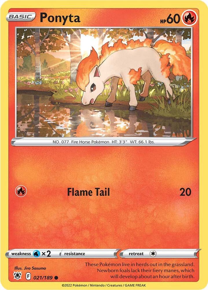 Ponyta 021/189 card from SWSH10: Astral Radiance